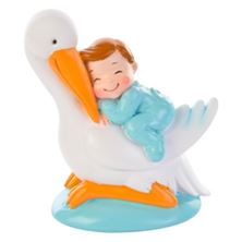 Picture of BABY BOY WITH STORK CAKE TOPPER
